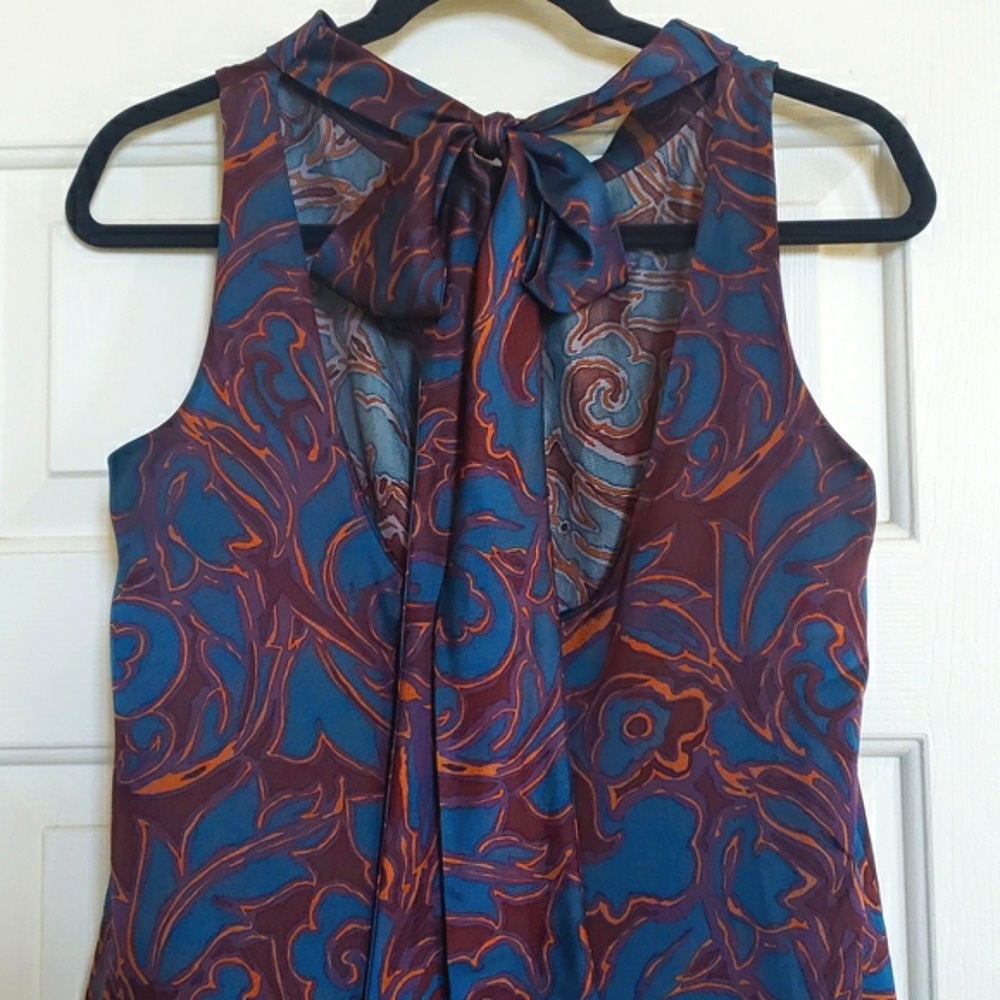 MARC by MARC JACOBS Silk Dress Cutout Back Jewel-Tone Paisley SIZE MEDIUM - Picture 14 of 15